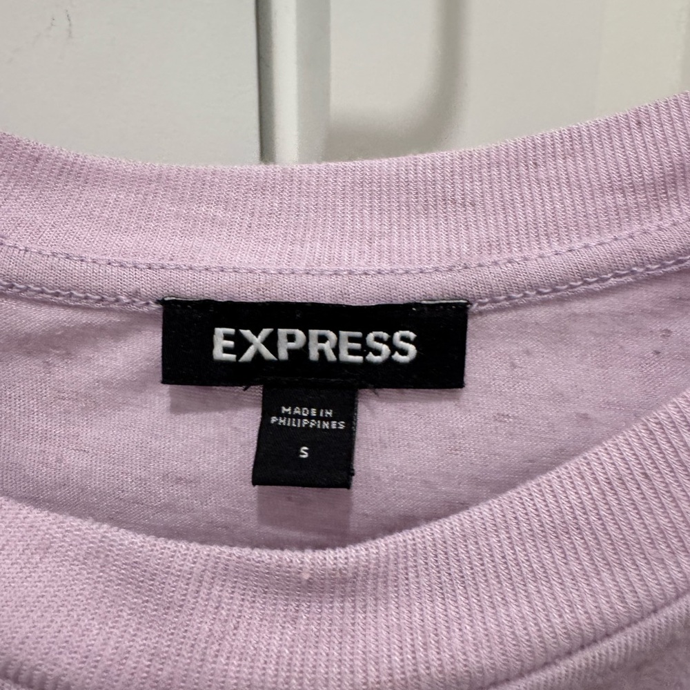 Express Lavender Ruffle Sleeve Tee - Picture 2 of 2
